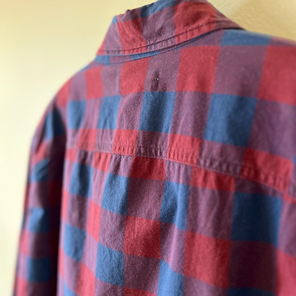 Blueberry & Raspberry Check Hollister XL Long Sleeve 100% Cotton Casual Shirt - Picture 9 of 10